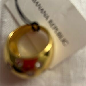 Banana Republic Gold Ring with Crystal Details